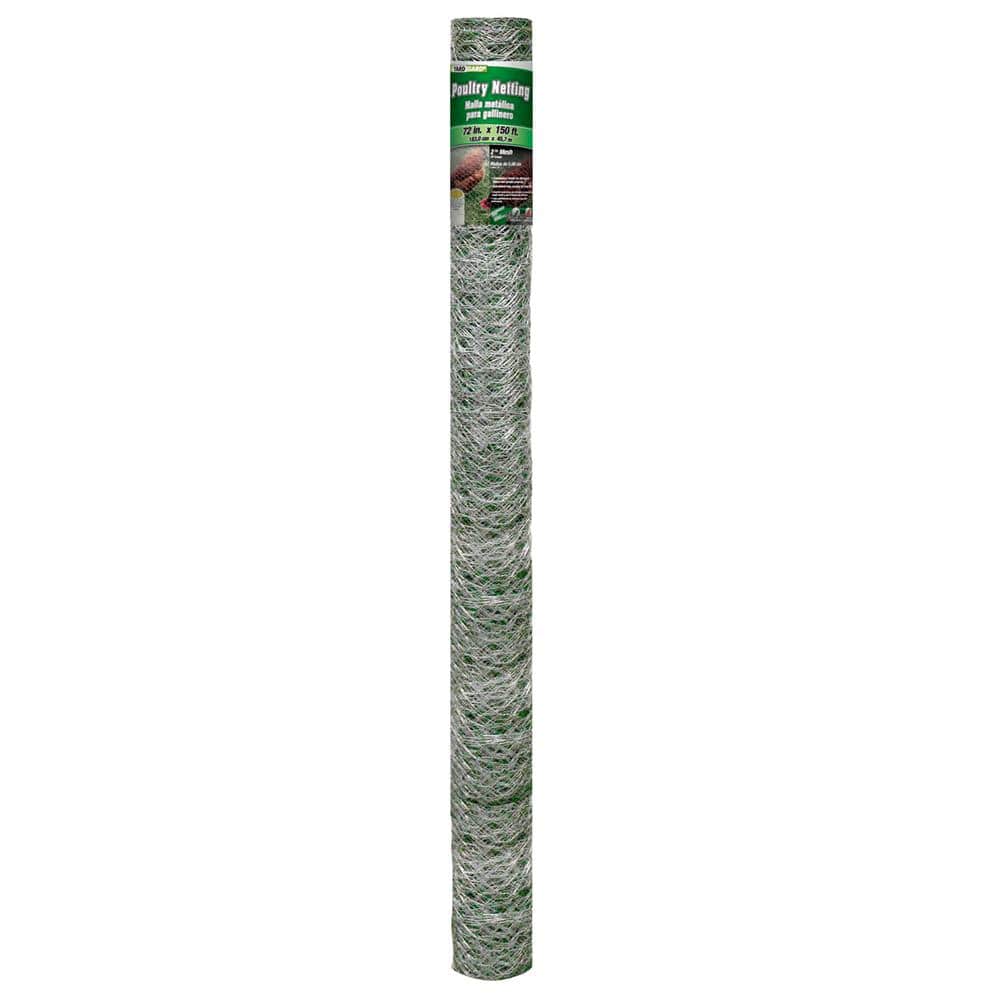YARDGARD 6 ft. x 150 ft. 20 GA Poultry Netting-Galvanized Steel 2 in. Mesh 308498B