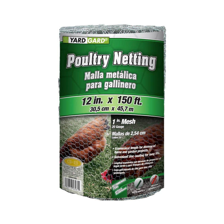 YARDGARD 1 in. Mesh x 1 ft. x 150 ft. 20-Gauge Galvanized Steel Poultry Netting