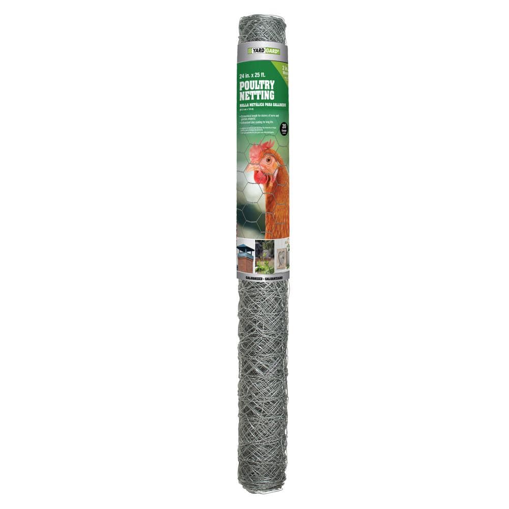 YARDGARD 2 in. Mesh x 2 ft. x 25 ft. 20-Gauge Galvanized Poultry Netting