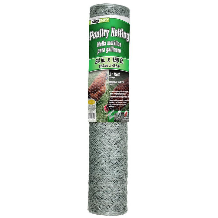 YARDGARD 2 ft. x 150 ft. 20-Gauge Galvanized Steel Chicken Wire - 2 in. Mesh