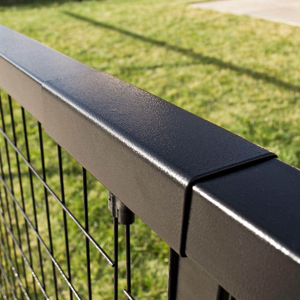 YARDGARD Select 2.5 in. x 8 in. x 1.8 in. Powder Coated Steel Replacement Fence Rail Sleeve