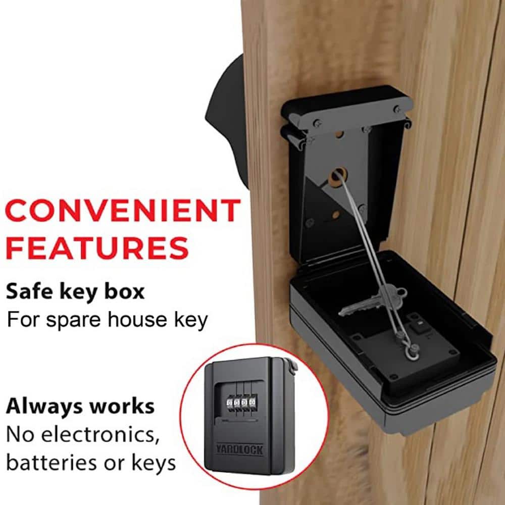 YARDLOCK Keyless Gate Lock Kit, Black