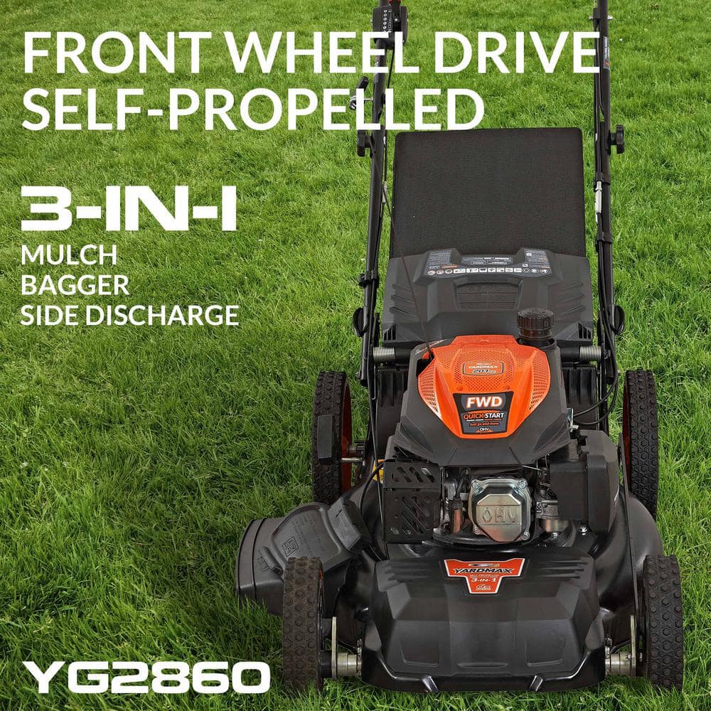 YARDMAX 22 in. 201 cc SELECT PACE 6 Speed CVT High Wheel FWD 3-in-1 Gas Walk Behind Self Propelled Lawn Mower