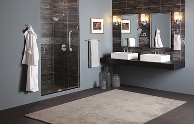 Moen Arris 13.85-in x 8.9-in Chrome Double-Sided Magnifying Wall-Mounted Vanity Mirror