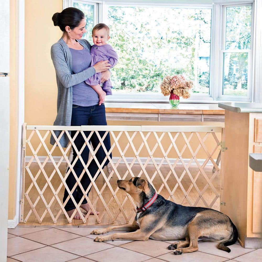 Angel Sar 24-36 in. x 29-32 in. Wood Room Divider Gate, Deck Gates for Pet Doorways