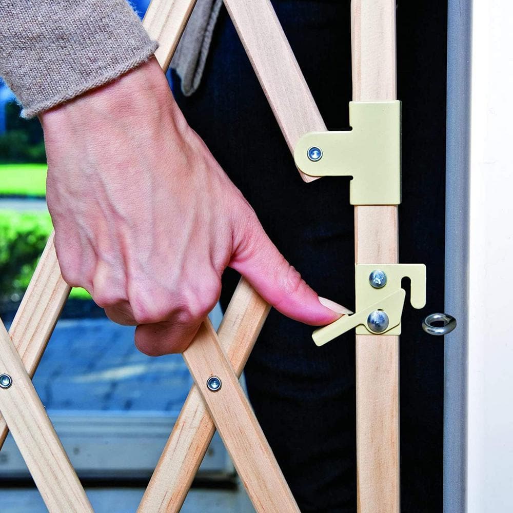 Angel Sar 24-36 in. x 29-32 in. Wood Room Divider Gate, Deck Gates for Pet Doorways