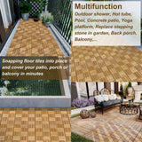 1 ft. x 1 ft. Acacia Wood Deck Tile in Yellow Brown (10-Piece)