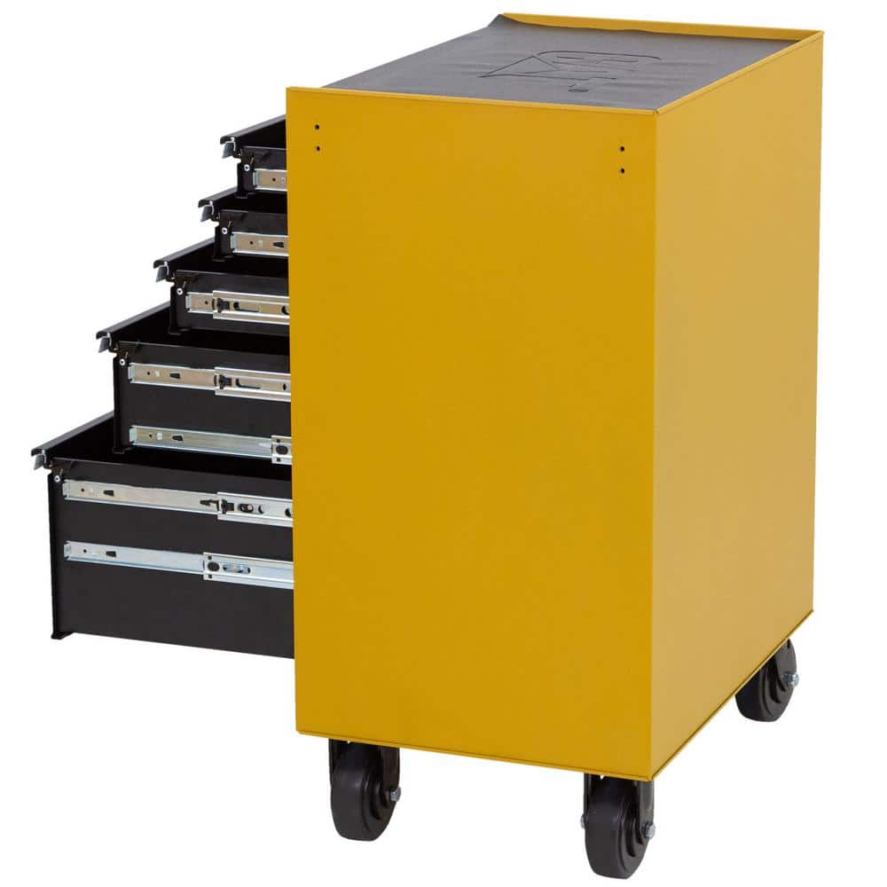 CAT Heavy-Duty 26 in. 5-Drawer Yellow 16-Gauge Steel Rolling Tool Cabinet with Keyed Locking System