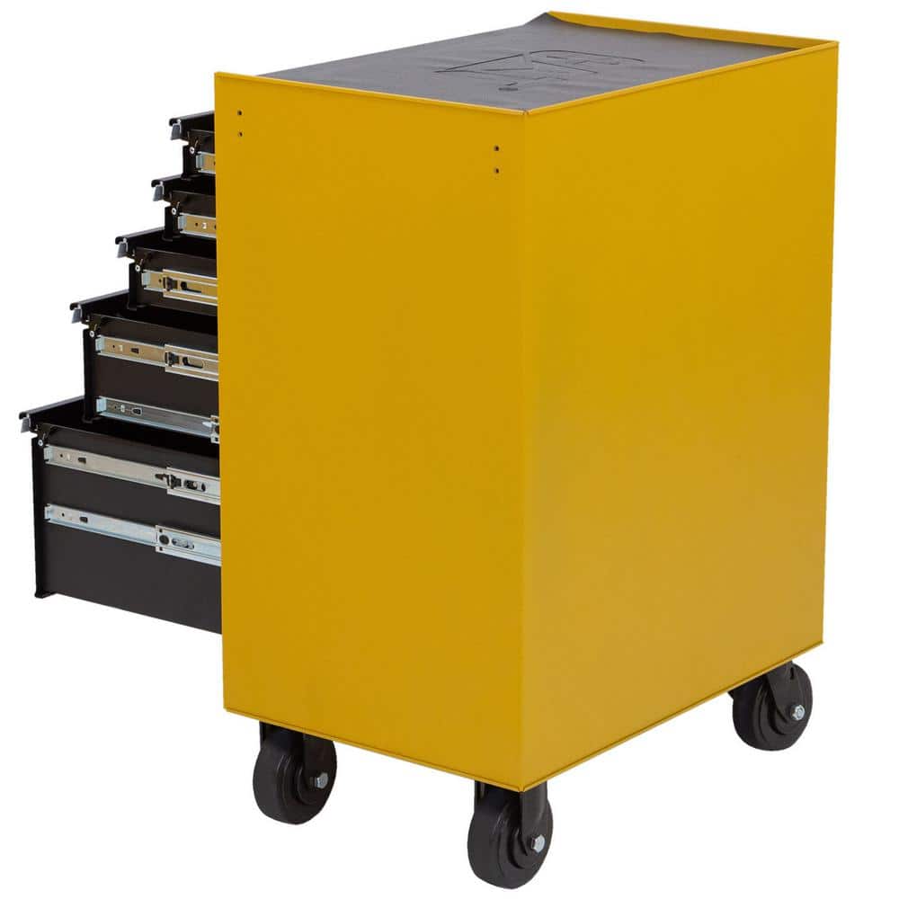 CAT Heavy-Duty 26 in. 5-Drawer Yellow 16-Gauge Steel Rolling Tool Cabinet with Keyed Locking System