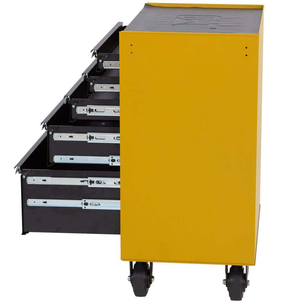 CAT Heavy-Duty 26 in. 5-Drawer Yellow 16-Gauge Steel Rolling Tool Cabinet with Keyed Locking System