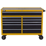 CAT Heavy Duty 52 in. W x 18 in. D 11-Drawer Yellow 16-Gauge Steel Rolling Tool Cabinet with Keyed Locking System