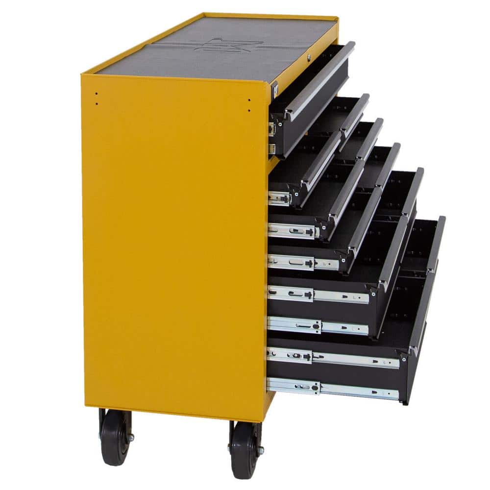 CAT Heavy Duty 52 in. W x 18 in. D 11-Drawer Yellow 16-Gauge Steel Rolling Tool Cabinet with Keyed Locking System