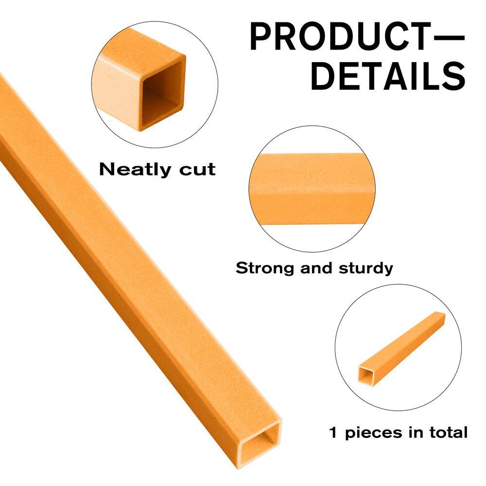 96 in. x 2 in. x 1/8 in. FRP Composite Square Fence Post���Yellow