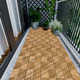 Siavonce 20-piece Interlocking Deck Tiles Checker Pattern, 12 in. x 12 in. Square Yellow Acacia Hardwood Outdoor Flooring