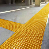 Wellco 1.5 in. x 1.5 in. x 1 in., 2 ft. x 2 ft., Fiberglass Molded Grating Composite for Floors Outdoor Drain Cover in Yellow