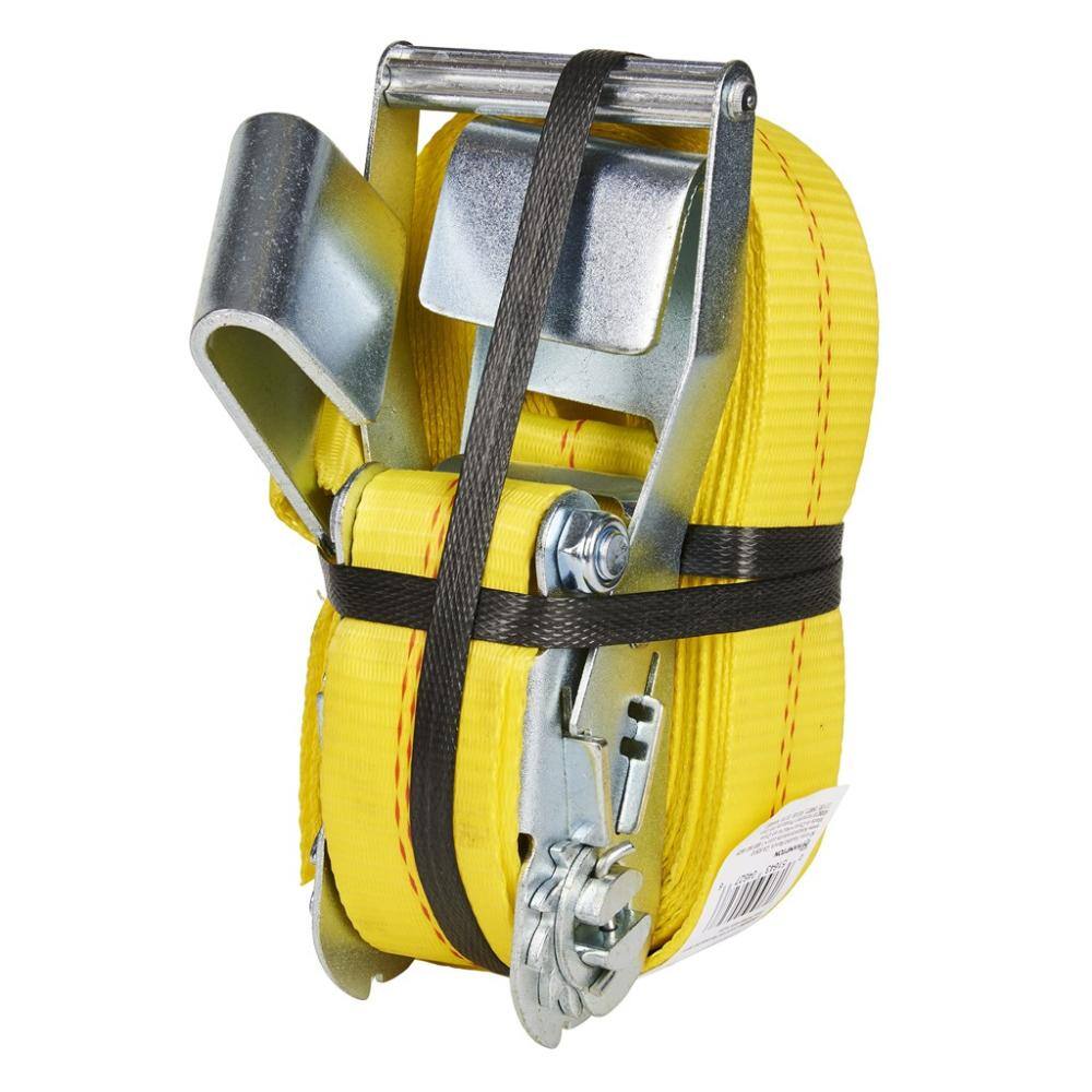 Keeper 30 ft. x 2 in. Ratchet Tie-Down with Flat Hooks, 10,000 lb Break Strength