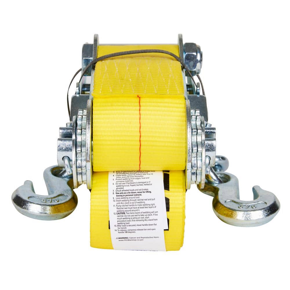 Keeper 30 ft. x 3 in. Ratchet Tie-Down with Chain Ends and Grab Hook, 5,000 lbs. WLL