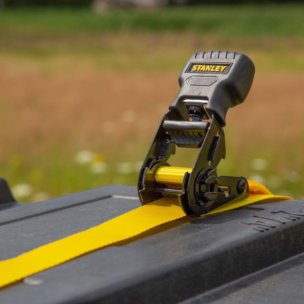 STANLEY 1 in. x 12 ft. Ratchet Straps, 1,500 lbs Break Strength (4-Pack)