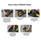 STANLEY 1.25 in. x 16 ft., 3000 lb Break Strength Ratchet Straps, 4-Pack