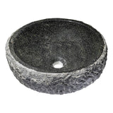 ANZZI Grahame Natural Stone Bathroom Vessel Sink, Mandy Black, 16.5 in. Dia x 5.5 in.