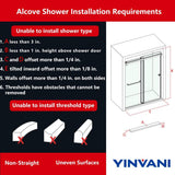 YINVANI 72 in. W x 76 in. H Double Sliding Frameless Bath Shower Door in Brushed Gold with Easy-Clean 3/8 in. Glass and Handle