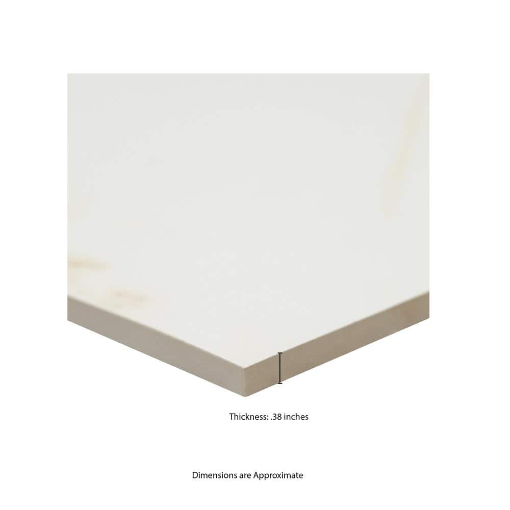 MSI Yosemite White 16 in. x 32 in. Polished Porcelain Floor and Wall Tile (14.2 sq. ft./Case)