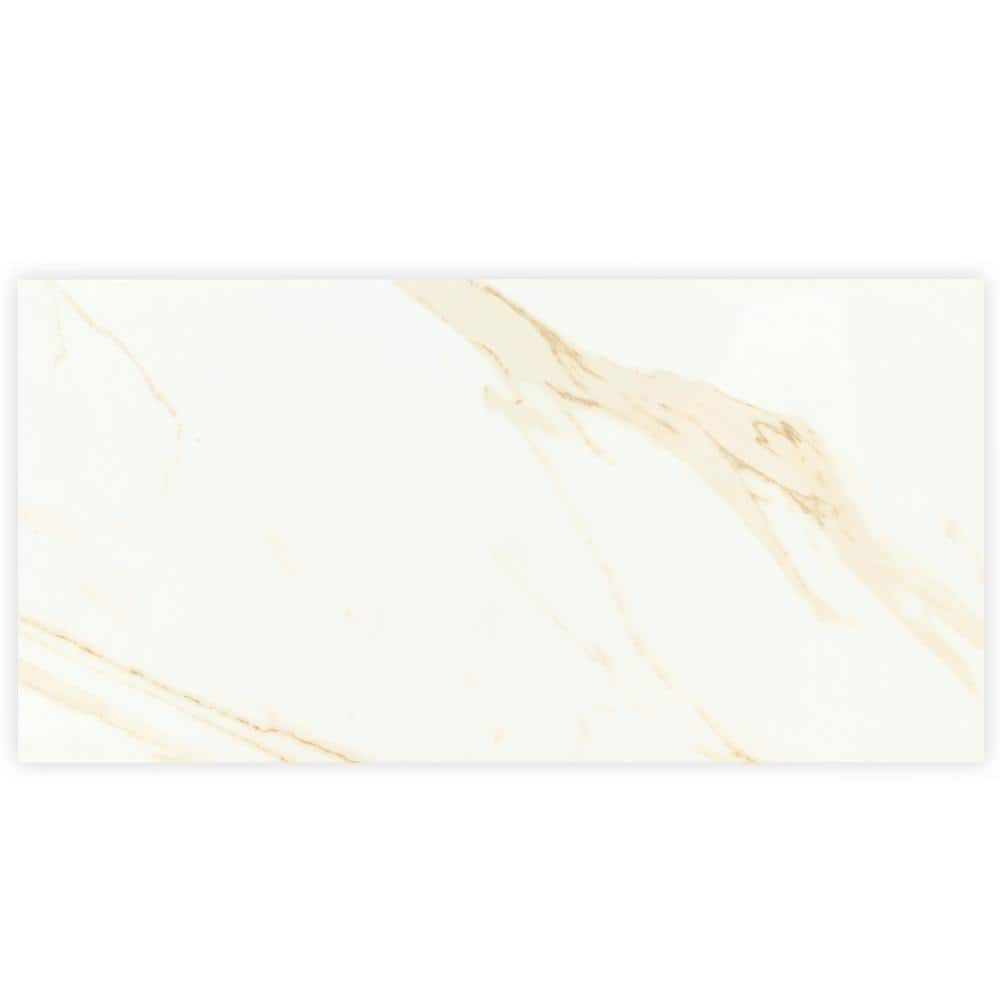 MSI Yosemite White 16 in. x 32 in. Polished Porcelain Floor and Wall Tile (14.2 sq. ft./Case)