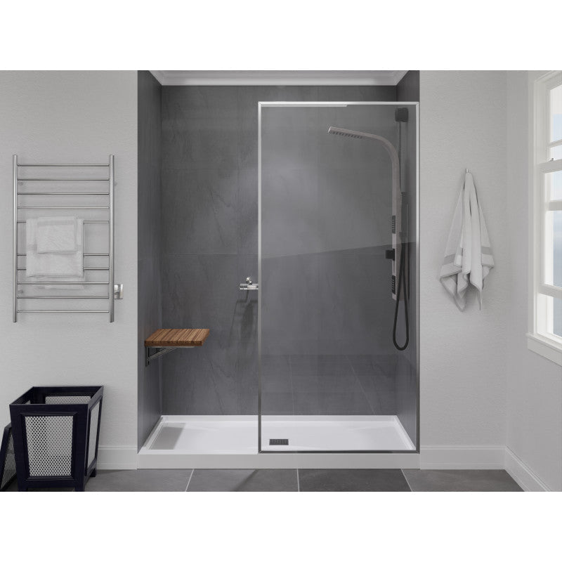 ANZZI Goreme 24 in. Wall Mounted Teak Shower Seat, ADA Compliant, 350 lb Capacity