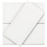 Vector Hueso White 4x8 Polished Ceramic Subway Tile