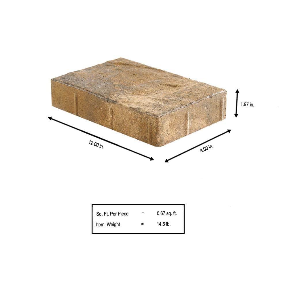 Pavestone Taverna Rec 11.81 in. L x 7.87 in. W x 1.9 in. H Yukon Concrete Paver (192-Piece/124 sq. ft./pallet)