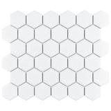 Merola Tile Metro Hex 2" Glossy White Porcelain Mosaic, 11-1/8 in. x 12-5/8 in. Sheet (9.64 sq. ft. per Case)