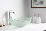 ANZZI Pendant Series Deco-Glass Vessel Sink, Lustrous Frosted, 19.7 x 14.6 x 6.75 in.