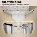 Zeafive 34 to 35-1/2 in. W x 72 in. H Frameless Bifold Shower Door Swing Pivot Small Alcove Shower Door in Chrome Clear Glass