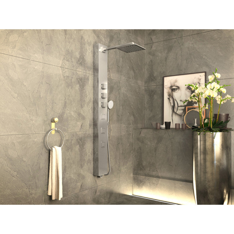 ANZZI Lann Series Polished Chrome 3-Spray Shower Panel System (Valve Included)