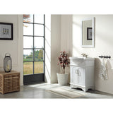 ANZZI Montburn 24-in Rich Black Single Sink Bathroom Vanity with White Ceramic Top, Mirror Included